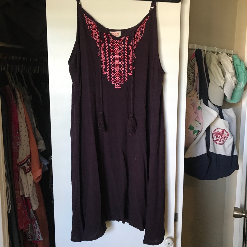 Embroidered tank dress
